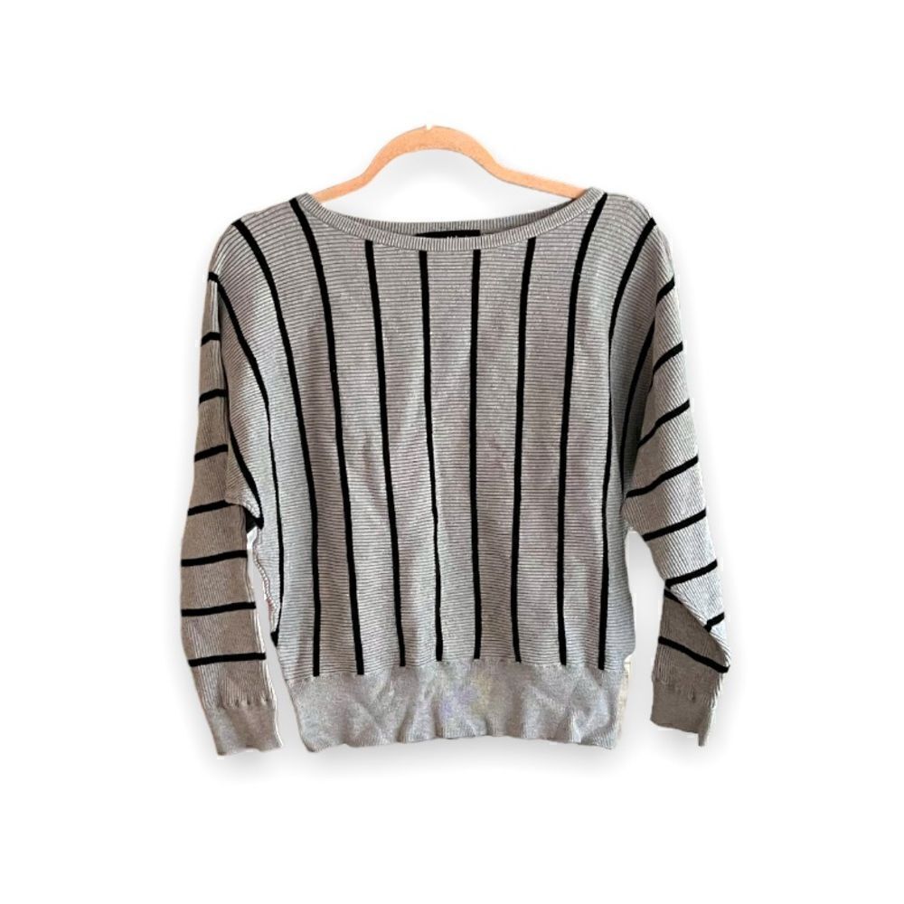 CATHARINE MALANDRINO | Vertical Stripe Ribbed Sweater (M)